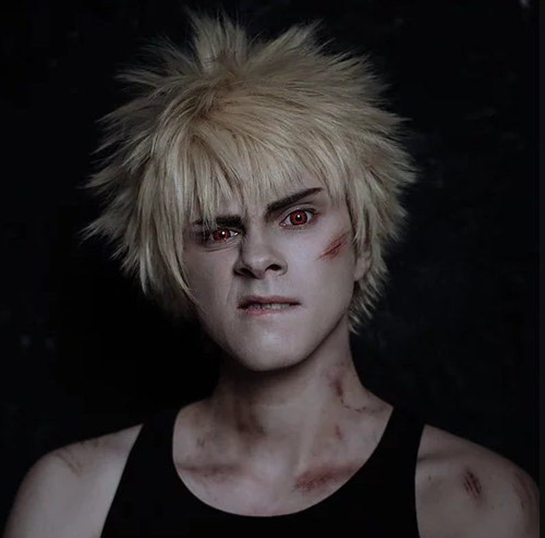 Katsuki Bakugou cosplay wig | Etsy