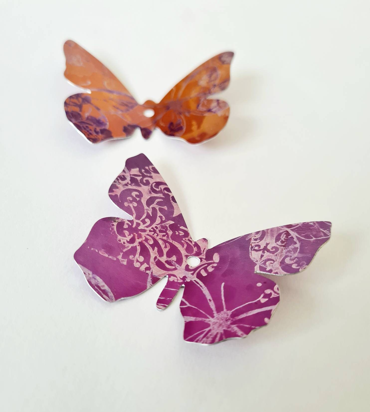 Set of 2 Wall Art Butterflies in anodised aluminium Etsy