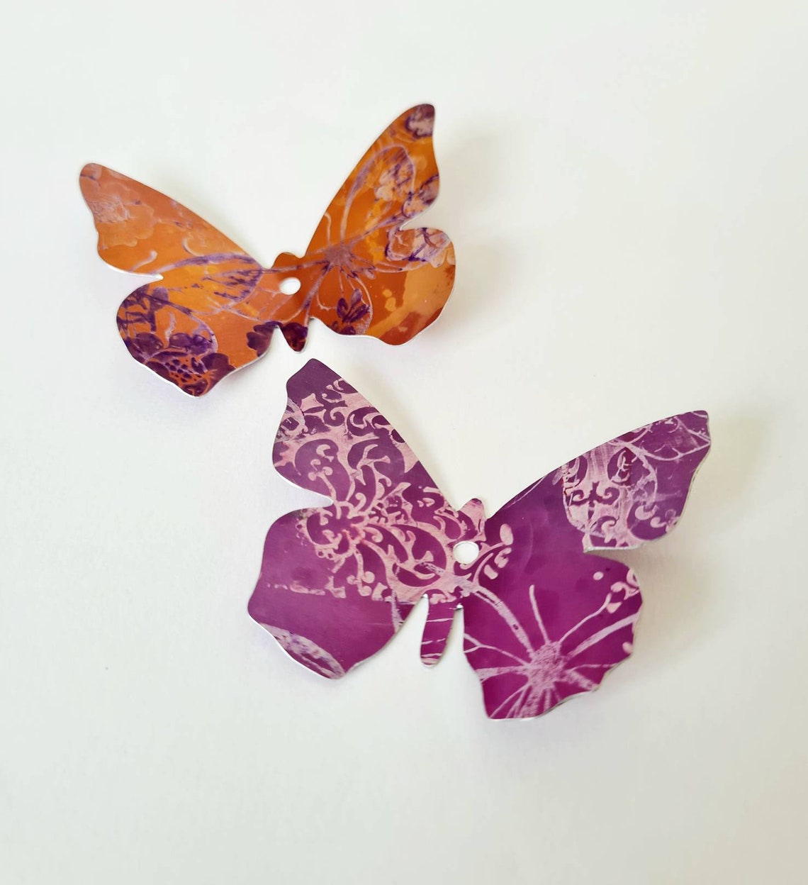 Set of 2 Wall Art Butterflies in anodised aluminium Etsy