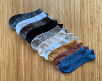 Bamboo Socks Pack of Ten | Womens Socks | Mens Socks | Socks Blank | Sustainable Gift | Casual Walking Socks | Eco Friendly | Ankle Socks