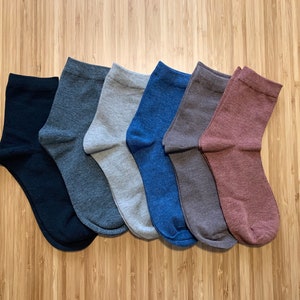 Bamboo Socks Pack of Six Womens Socks Mens Socks Gift for Her Calf Socks Sustainable Gift Hiking Socks Eco Friendly Option 1