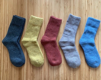 Wool Socks Pack of Five | Womens Socks | Mens Socks | Socks Blank | Sustainable Gift | Warm | Eco Friendly | Calf | Winter