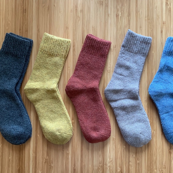 Wool Socks Pack of Five | Womens Socks | Mens Socks | Socks Blank | Sustainable Gift | Warm | Eco Friendly | Calf | Winter