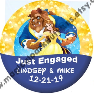 Belle engagement buttons-Disney engagement Buttons-Disney engagement buttons-Disney engagement Pins-Beauty and Beast buttons-Engagement Pins