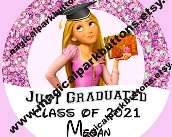 2022Disney Graduation Buttons- Tangled Graduation Buttons-Rapunzel Graduation Buttons-Fun Disney park buttons, Fun Disney park pins  !