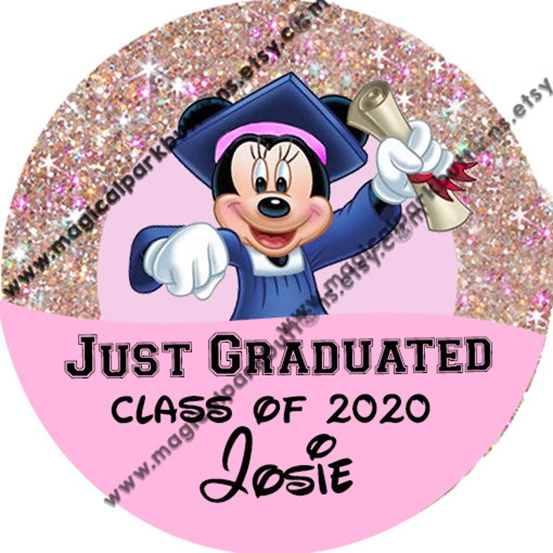 Minnie Just Graduated Buttons Disney Graduation Pins Etsy