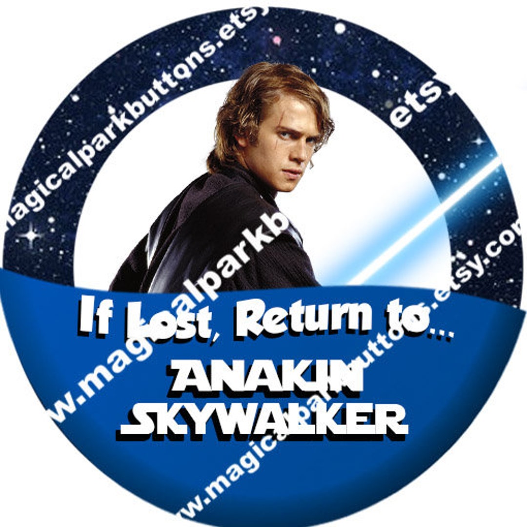 Anakin Button Anakin Skywalker Button-anakin Skywalker Pins-disney Park Buttons ...