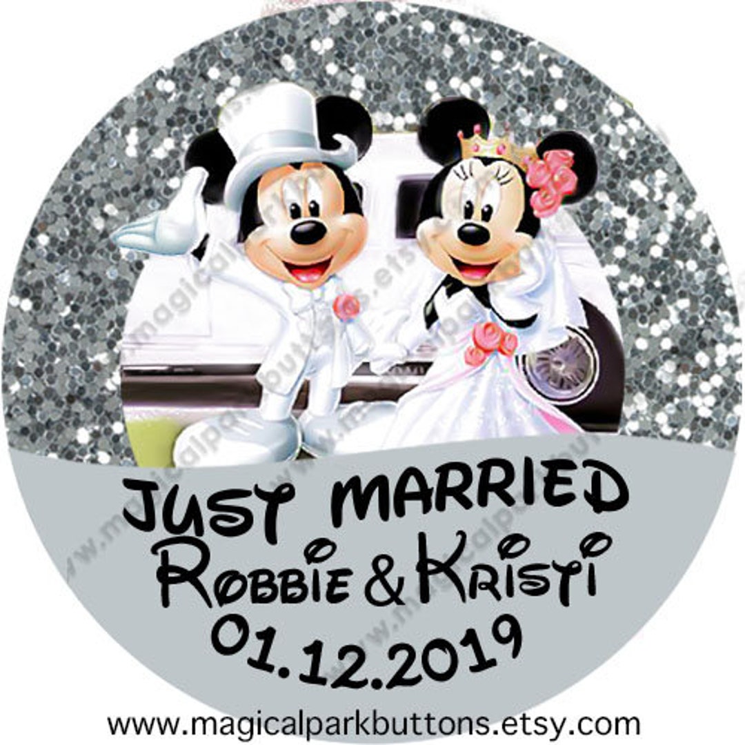 Mickey and Minnie Disney Buttons-mickey and Minnie Wedding Buttons ...