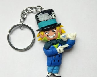 doll mad hatter-key chain mad hatter-jervis tetch-chibi-llavero sombrereroloco