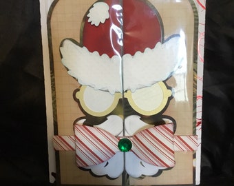 Santa Claus Steampunk Mustache and Beard Christmas Card