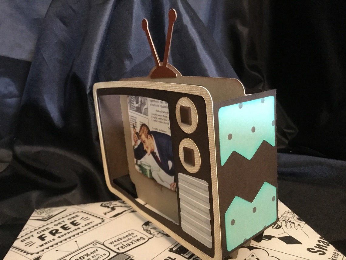 Vintage Television Valentines Day Box Card Etsy