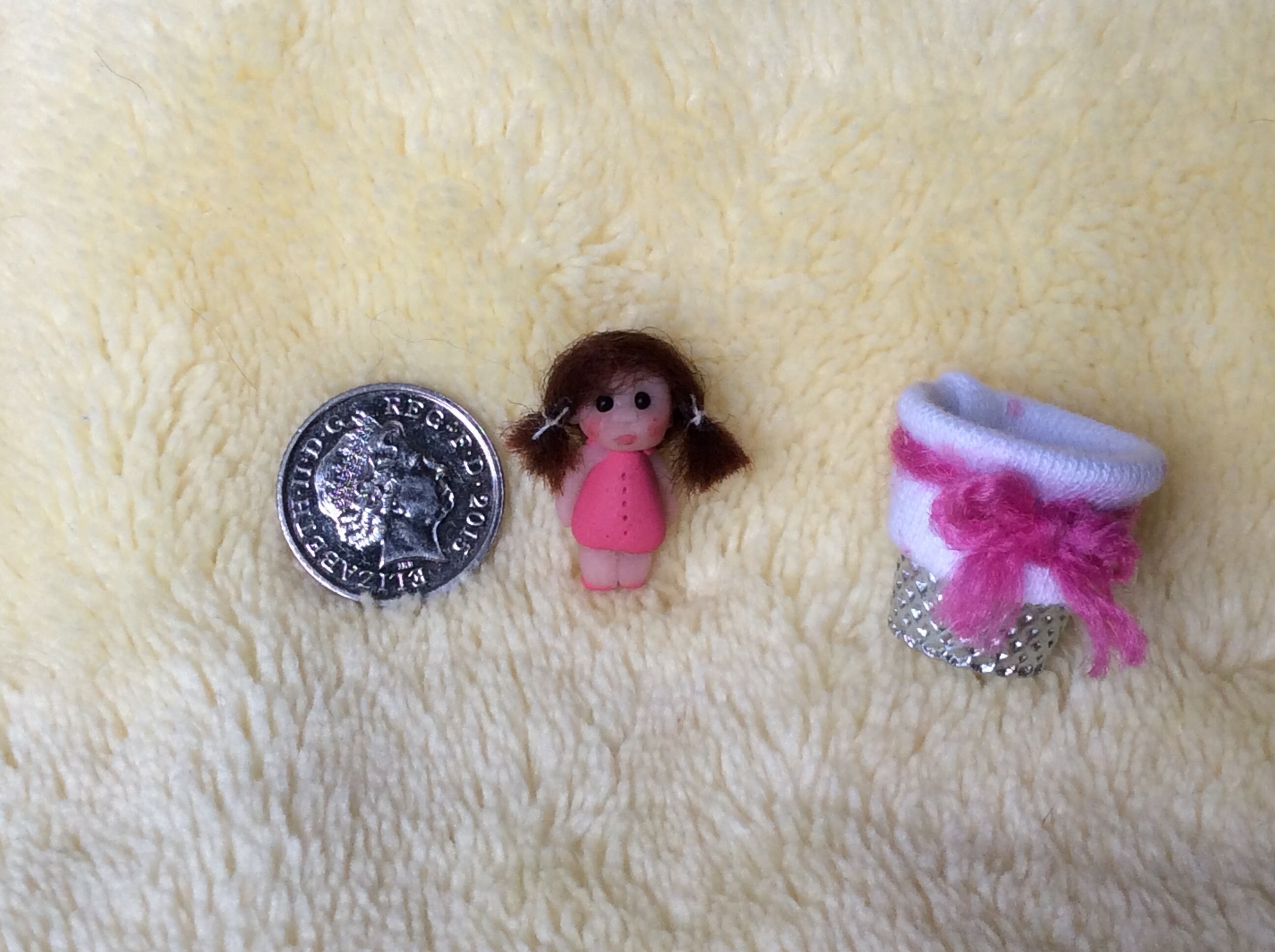 OOAK TINY mini dolly in Thimble / miniature doll dollhouse Etsy