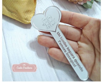 Geschenk für Lehrer, graviertes Lesezeichen, personalisiertes Lesezeichen, Plexiglas, Lesezeichen, Geschenk zum Schuljahresende, Geschenk für Lehrer, Schule
