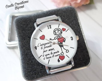 Anpassbare Uhr, Armbanduhr, Geschenk für Lehrer, gravierte Uhr, Geschenk zum Schuljahresende, Geschenk für Lehrer, Schule, Kindergarten