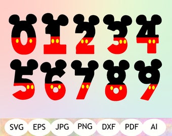 mickey mouse number etsy