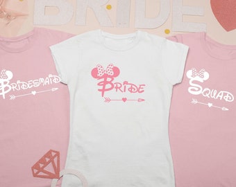 Disney Bride Bridesmaid Squad Hen Do T-Shirts, Disney Bride to be Shirt, Disney Team Bride Shirt, Bride Bridesmaid Disney Bachelorette Shirt