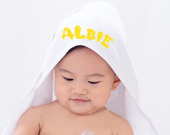 Personalisiertes Baby Baumwoll Kapuzentuch | Name Super weiches Kapuzenhandtuch | Weihnachtsgeschenk für Baby | Geburtstagsgeschenk Baby Junge Baby Mädchen