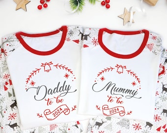 Mummy and Daddy To Be Matching Christmas Pyjamas, New mum Christmas PJs, First Christmas as daddy pjs, Mummy to be Pyjamas, Daddy To Be Gift