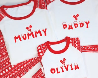 Personalised Family Christmas Pyjamas, Matching Family Christmas Pajamas, Christmas Eve Baby Pyjamas, First Family Christmas PJs, Xmas PJs