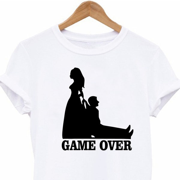 Game Over T Shirt Funny Gift For Groom To be Stag Party Shirt, Funny Birthday Gift For Fiance Husband To Be, Stag Do Groom Shirt Gift