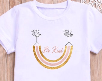 End of term Gifts for Kids, Bee Kind Rainbow Kid's T-shirt, True and The Rainbow Kingdom Shirt, Birthday Gift For Kids, Kindness Shirt Gift