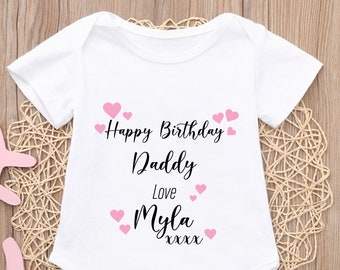 Happy Birthday Daddy Baby Vest Gift, Baby outfit for Daddy's Birthday, Unique Gift For Daddy From Baby and Mummy, Happy Birthday Daddy Gift