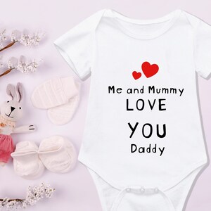 Father's Day Gift From Wife and Baby, Me and Mummy Love You Daddy Baby grow Vest, 1st Birthday as Daddy, Gift From Baby, Unique Gift For Dad