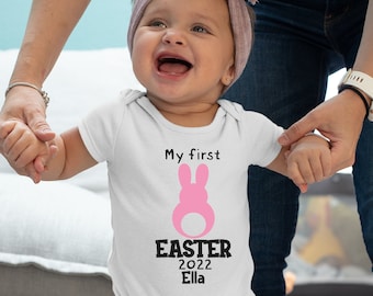 Personalised My First Easter Baby Bodysuit Romper, Baby Easter Gift, My 1st Easter Bunny Outfit, Baby's First Easter Babygrow For Boy Girl