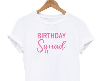 T-shirt per feste di compleanno, top per feste di famiglia, magliette in cotone personalizzate per la famiglia, regalo per lei, magliette per feste a sorpresa