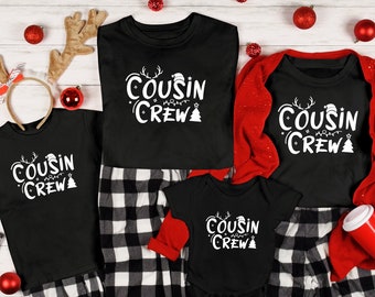 Neef Crew Rudolf Matching Kerstshirts, Neef Crew t-shirts, Kerst Familievakantie shirts, Gepromoveerd tot neef Kerstshirt