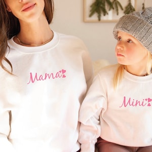 Mama and Mini Matching Sweatshirt Outfits, Mum and Daughter Jumpers, Mama Mini Boy Girl Baby Matching Sweaters Gift, Baby Shower Gifts