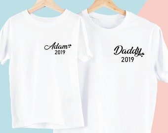 T-shirt personalizzate per la famiglia EST Anno Mummy Daddy Baby Camicie per bambini, T-shirt per l'anno di compleanno per tutta la famiglia, Regalo per i nuovi genitori
