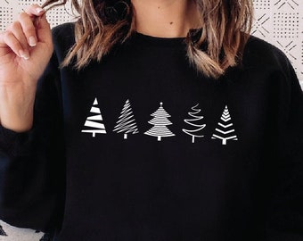 Christmas Jumper For Women, Christmas Tree Sweatshirt, Minimal Christmas Sweater, Christmas party Jumpers, Christmas Gift For Her