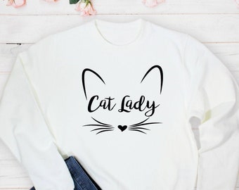 Crazy Cat Lady, Cat Lady Sweatshirt, Cat Mom Gift, Gift for Cat Owner, Cat Themed Gifts, Cat Lover Gifts, Cat Mum Sweater, Car Ears Jumper