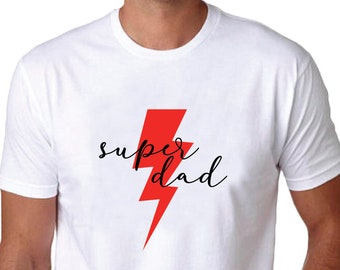 Super Dad Lightning Bolt T Shirt Gift, Father's Day Gift from kids and wife, Superhero Dad T Shirt, Cool Super Dad T-Shirt, 1st Fathers Day