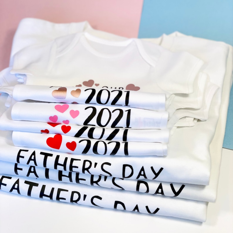 Personalised Our First Father's Day 2023 Daddy and Baby Matching T-shirt Baby Vest Set, 1st Father's Day Matching Outfit, 1st Time Dad Gift