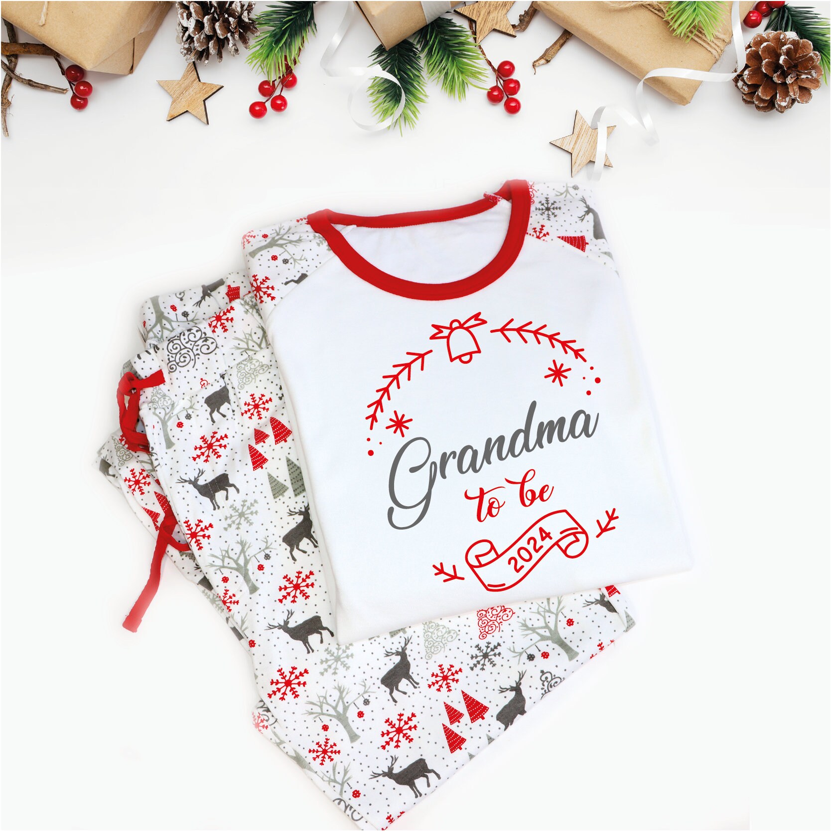 Mummy and Daddy to Be Matching Christmas Pyjamas New Mum