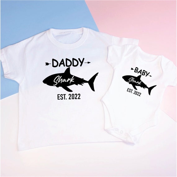 Family Matching Shark T-Shirts – Daddy, Mommy, Baby, Sister, Brother, Nana – Choose Color & Brand