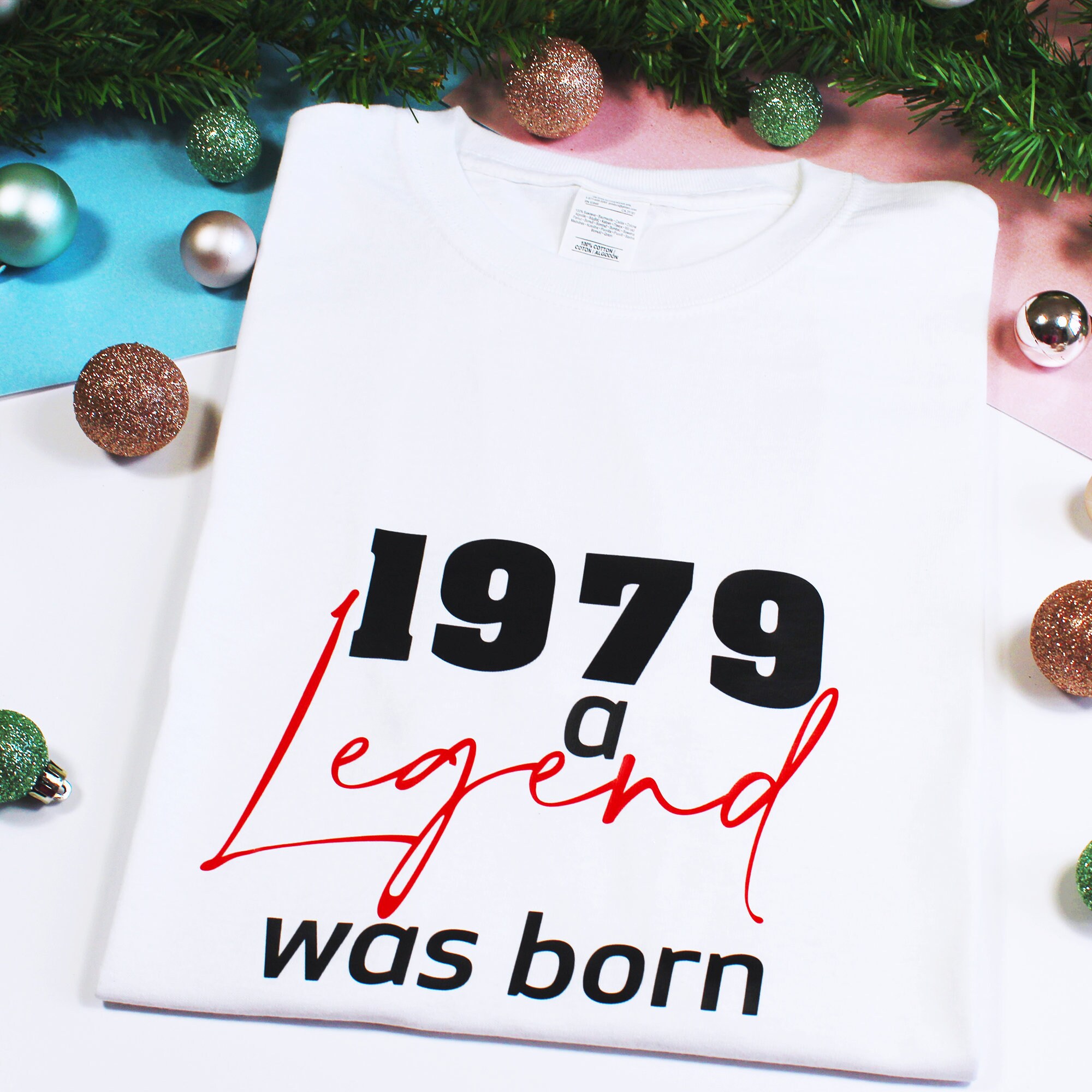 Image of Christmas Gift For Him | Personalised Year A Legend Was Born Slogan T-Shirt For Man Stocking Stuffers Husband, Boyfriend, Friend, Dad