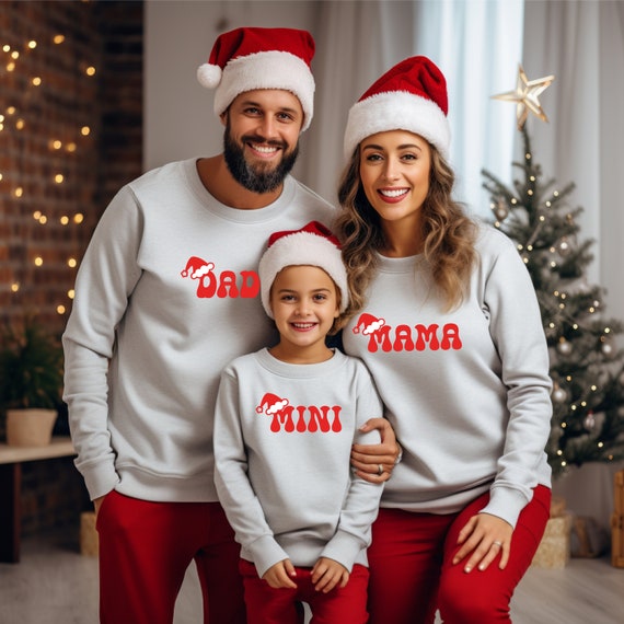 Mom dad and baby matching christmas jumpers hotsell