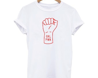 Girl Power GRL PWR Fist Hand Symbol Sign Shirt Birthday Gift For Women, Empowering Fierce Independent Women Top, Feminist Inspirational Tee