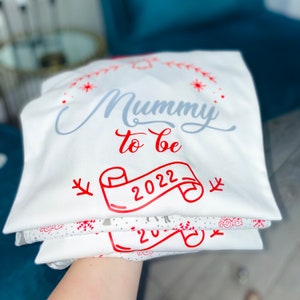 Mummy and Daddy To Be Matching Christmas Pyjamas, New mum Christmas PJs, First Christmas as daddy pjs, Mummy to be Pyjamas, Daddy To Be Gift image 2
