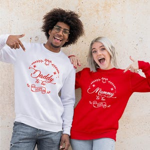 Mummy and Daddy to Be Matching Christmas Jumpers, Mummy to be Christmas Sweatshirts, Daddy to Be Jumper, Parents to Be Christmas Jumper Gift