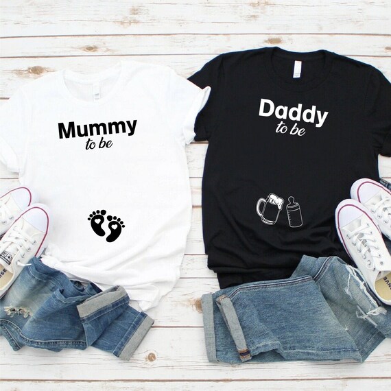 Camisetas de mama y papa para ser camisas de revelacion de genero camisas de anuncio de bebe regalo de cumpleanos para mama nuevo regalo de papa pronto para ser papa Top