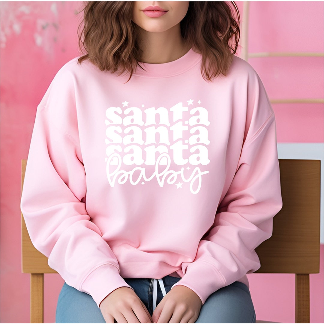 Santa Baby Pink Christmas Jumper for Women, Ladies Christmas Jumper