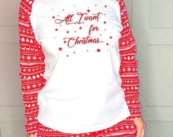 Couples Christmas Pajamas All I Want for Christmas is You Couple Christmas Pyjamas Christmas Gift for Couple First Christmas Together Etsy