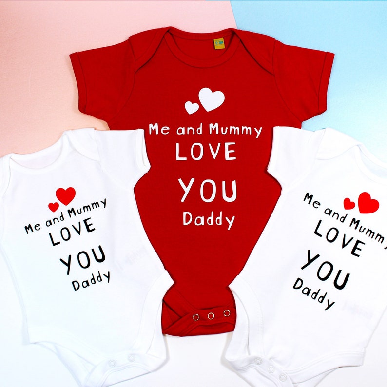 Father's Day Gift From Wife and Baby, Me and Mummy Love You Daddy Baby grow Vest, 1st Birthday as Daddy, Gift From Baby, Unique Gift For Dad