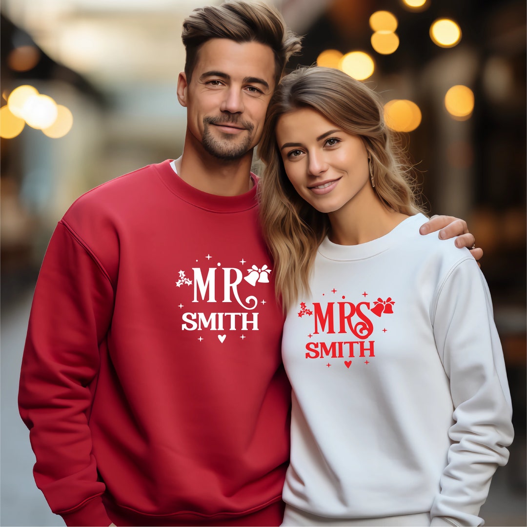 Maglione Di Natale Mr &amp; Mrs &ndash; Unisex, Felpa Con Stampa, Regalo Di Coppia Per XMAS