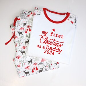 Personalised Our First Family Christmas Pyjamas, First Christmas as Mummy and Daddy PJs, Baby’s 1st Christmas, Mommy daddy Christmas Pajamas
