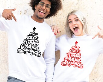 Felpa Mr & Mrs Natale – Unisex, Cotone/poliestere, Regalo Di Coppia, Varie Taglie